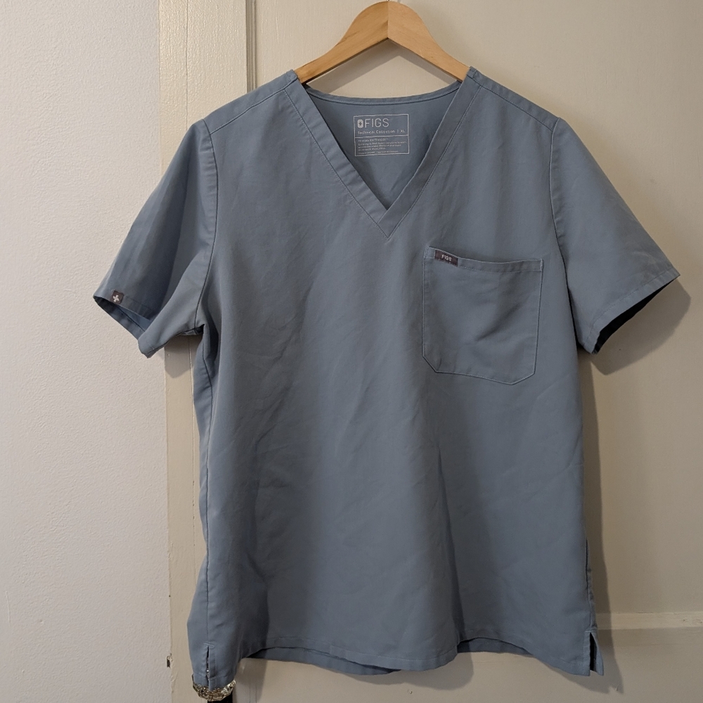 Figs Scrubs XL Catarina One Pocket Top In Dusty Blue